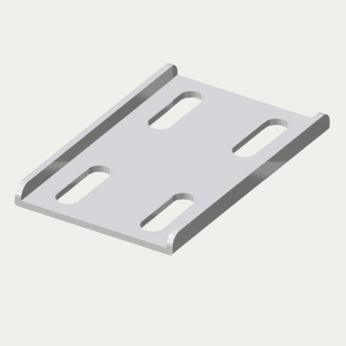 Galvanized Rear Lower Chassis Mounting Plate - L158 x W96.8 x T4 mm | Pack of 2 | PLA048-B-GAL-2 | D-Flector